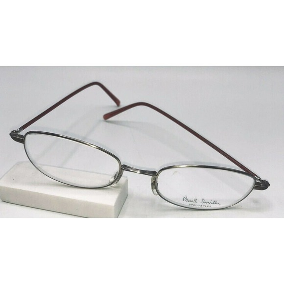 Paul Smith 140 Silver/Pink Oval Eyeglass Frames RARE Made in Italy NEW Old Stock - Picture 1 of 6